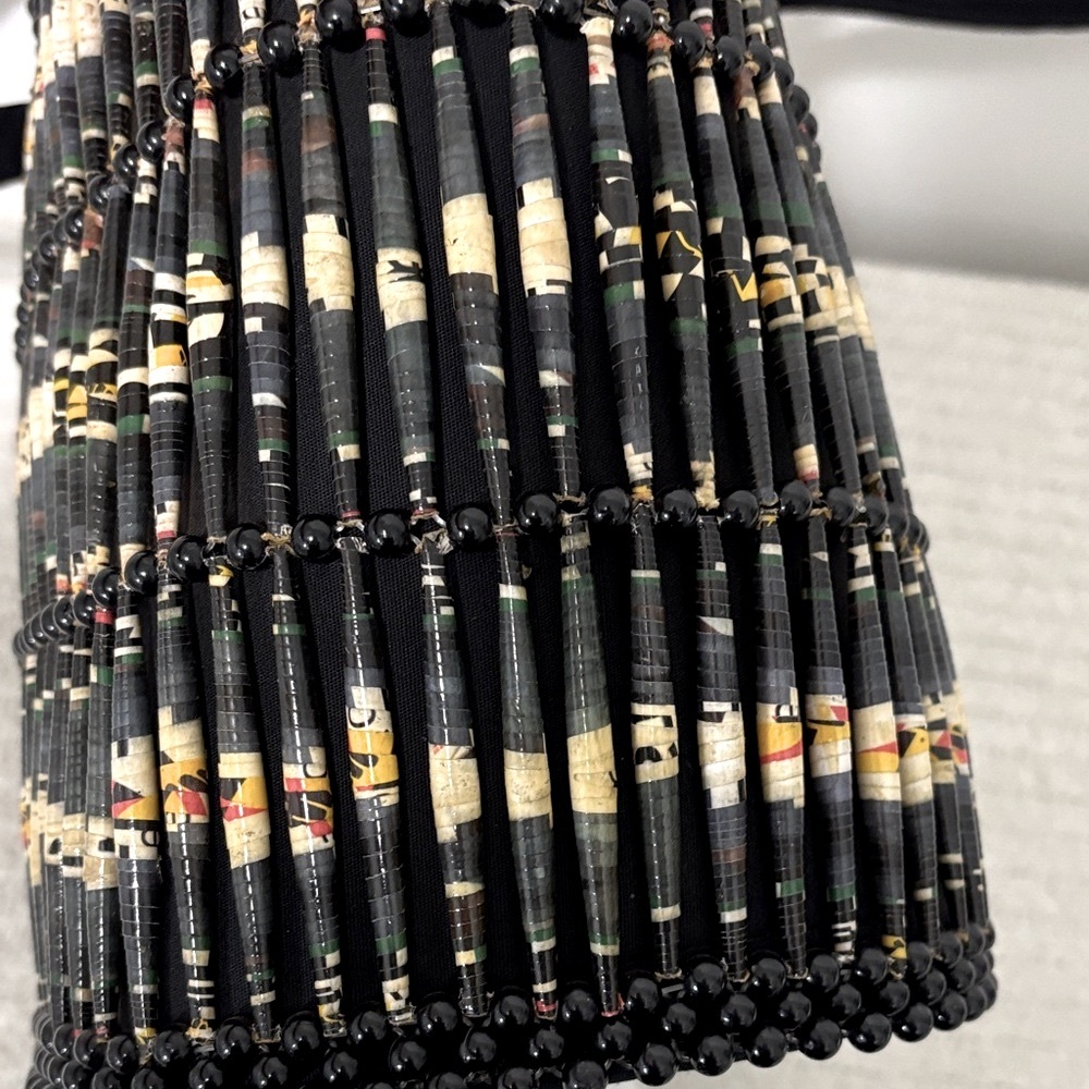 Handmade African Black and Multicolor Woven Tote Bag - Picture 7 of 10